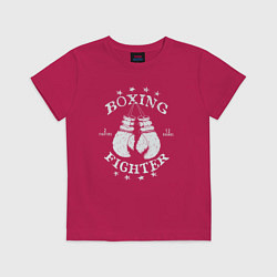 Футболка хлопковая детская Boxing fighter, цвет: маджента