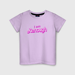 Футболка хлопковая детская I am kenough barbie, цвет: лаванда