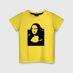 Футболка хлопковая детская Mona Lisa in black white, цвет: желтый