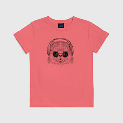 Футболка хлопковая детская Альпака DJ, цвет: коралловый