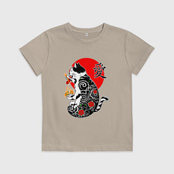 Детская футболка Котик - якудза и иероглиф