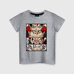 Футболка хлопковая детская Луффи пятый гир - One Piece, цвет: меланж