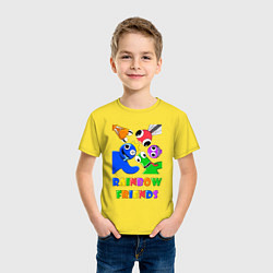 Футболка хлопковая детская Rainbow Friends персонажи, цвет: желтый — фото 2