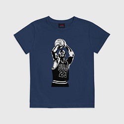 Детская футболка Майкл Джордан бросает мяч