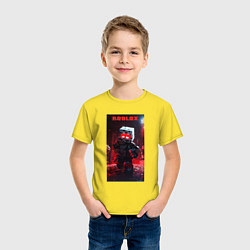 Футболка хлопковая детская Roblox red style, цвет: желтый — фото 2