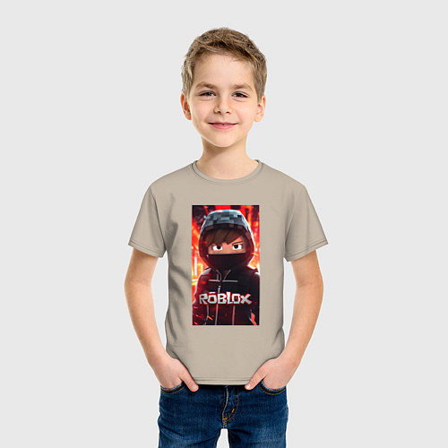 Детская футболка Roblox fire / Миндальный – фото 3