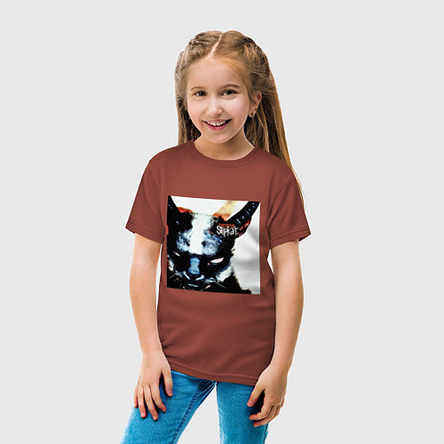Детская футболка Slipkat Meowa / Кирпичный – фото 4