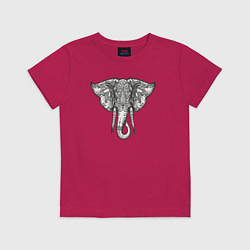 Футболка хлопковая детская India elephant, цвет: маджента