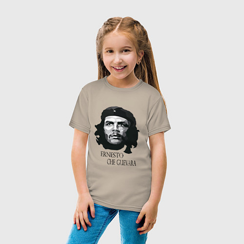 Детская футболка Че Гевара черно белое / Миндальный – фото 4