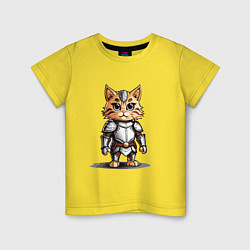 Детская футболка Рыжий кот в доспехах