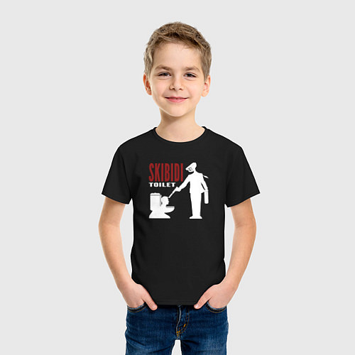 Детская футболка Скибиди туает битва / Черный – фото 3