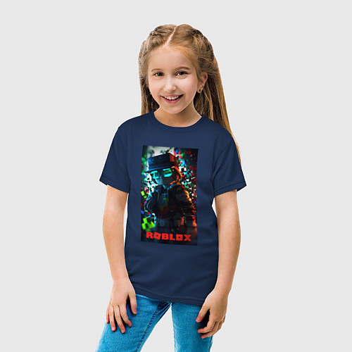 Детская футболка Roblox avatar / Тёмно-синий – фото 4