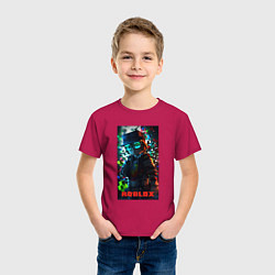 Футболка хлопковая детская Roblox avatar, цвет: маджента — фото 2