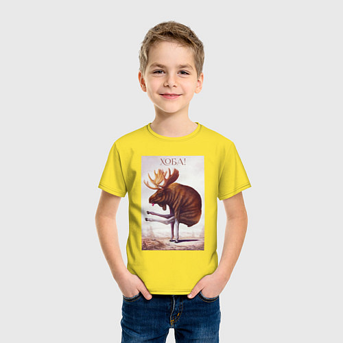 Детская футболка Лось хоба / Желтый – фото 3