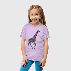 Футболка хлопковая детская Жираф гуляет, цвет: лаванда — фото 2