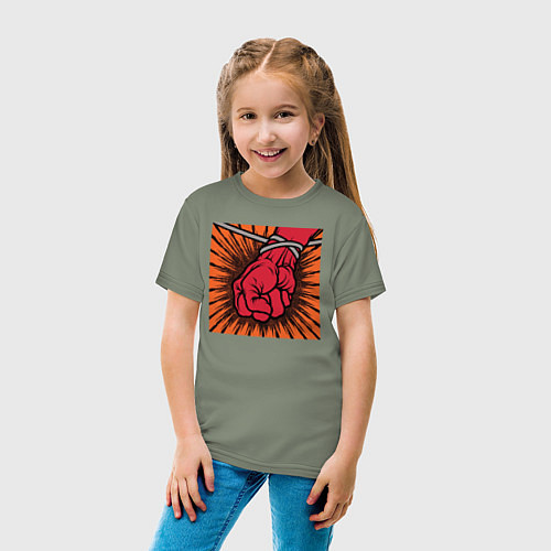 Детская футболка Обложка альбома St Anger группы Metallica / Авокадо – фото 4