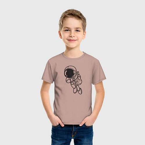 Детская футболка Космонавт с баскетбольным мячом / Пыльно-розовый – фото 3