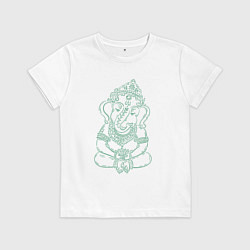 Детская футболка Ганеша зеленый лайн