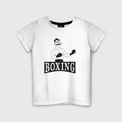 Футболка хлопковая детская Boxing man, цвет: белый