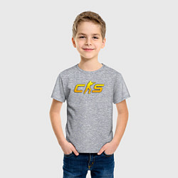 Футболка хлопковая детская CS2 yellow logo, цвет: меланж — фото 2