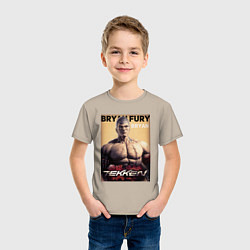 Футболка хлопковая детская Tekken 8 Bryan Fury, цвет: миндальный — фото 2