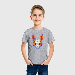 Футболка хлопковая детская Робот кролик, цвет: меланж — фото 2