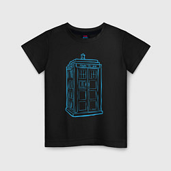 Футболка хлопковая детская Black tardis, цвет: черный