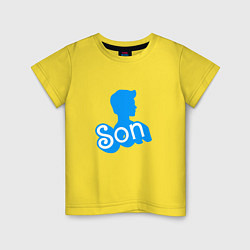 Футболка хлопковая детская Сын - силуэт Кена, цвет: желтый