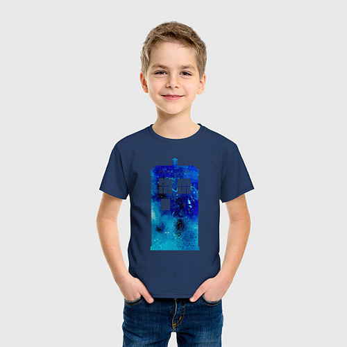 Детская футболка Space tardis / Тёмно-синий – фото 3