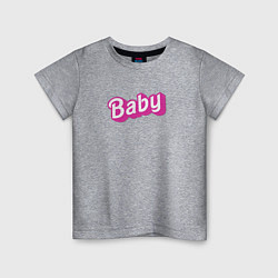 Футболка хлопковая детская Baby: pink barbie style, цвет: меланж