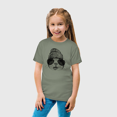 Детская футболка Морская свинка в очках / Авокадо – фото 4