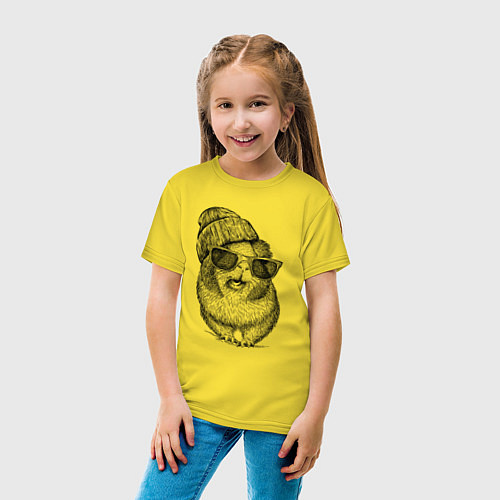 Детская футболка Морская свинка модница / Желтый – фото 4