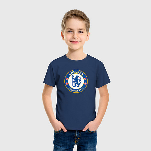 Детская футболка Chelsea fc sport / Тёмно-синий – фото 3