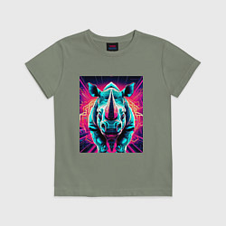 Детская футболка Кибер носорог