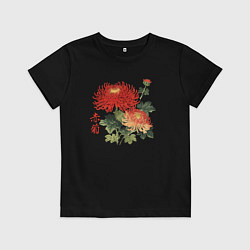 Детская футболка Красные хризантемы
