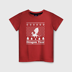 Футболка хлопковая детская Sweater dragon year, цвет: красный