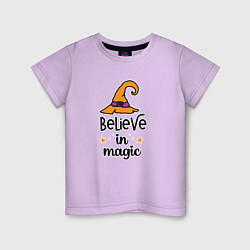 Детская футболка Believe in magic ведьмина шляпа хэллоуин