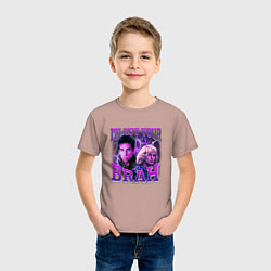 Футболка хлопковая детская Im not your brah, цвет: пыльно-розовый — фото 2