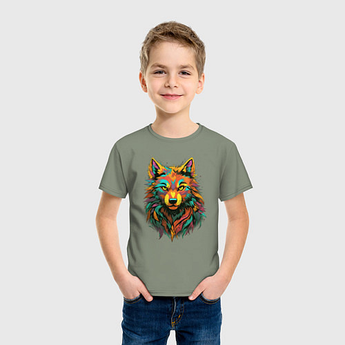 Детская футболка Лис анфас / Авокадо – фото 3