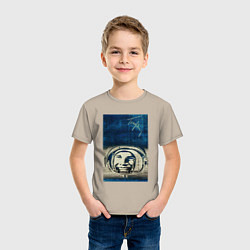 Футболка хлопковая детская Космонавт номер один, цвет: миндальный — фото 2