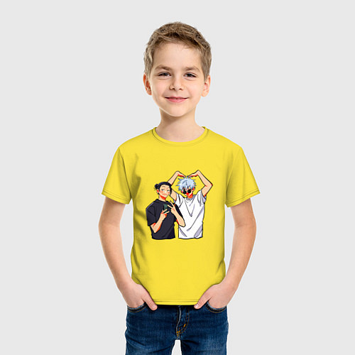 Детская футболка Сатору и Гето - Магическая битва / Желтый – фото 3