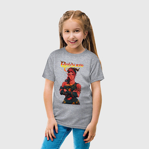 Детская футболка Карлах - врата балдура / Меланж – фото 4