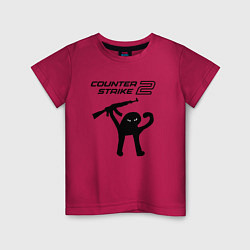 Футболка хлопковая детская Counter strike 2 мем, цвет: маджента