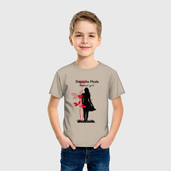 Футболка хлопковая детская Depeche Mode - Happiest Girl Collage, цвет: миндальный — фото 2