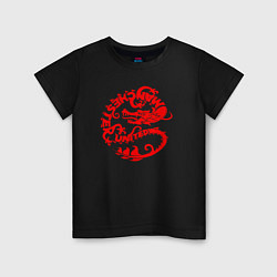 Футболка хлопковая детская Manchester dragon, цвет: черный