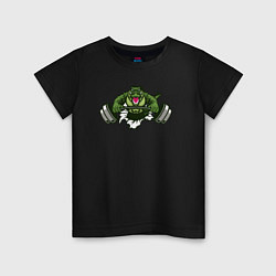 Футболка хлопковая детская Crocodile gym, цвет: черный