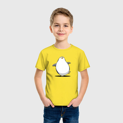Детская футболка Мультяшный пингвин шагает / Желтый – фото 3