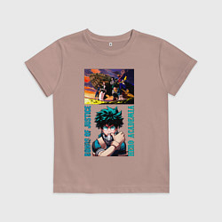 Футболка хлопковая детская Моя геройская академия: границы справедливости, цвет: пыльно-розовый
