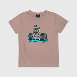 Детская футболка Скелет делает становую тягу