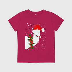 Детская футболка Лама - альпака Санта Клаус